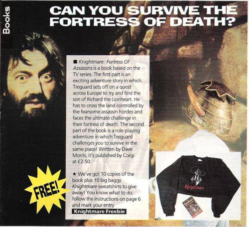 'Can you survive?' A competition segment for Knightmare in Look In magazine. Readers could win merchandise in the 23/02/1991 issue (p.7).