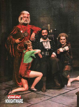 Publicity photo from the 14/09/1990 issue of Look In Magazine shows Treguard, Pickle, Hordriss (Clifford Norgate) and Elita (Stephanie Hesp) in the antechamber (p.12).