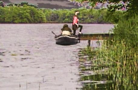 Knightmare Series 5 Team 3. Sarah exits the boat at the jetty.