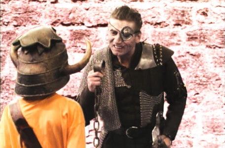 Knightmare Series 5 Team 7. Skarkill threatens Christopher with his irons.