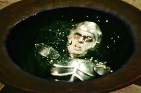 Knightmare Series 6 Team 5. Lord Fear snarls while trapped in his own pool.