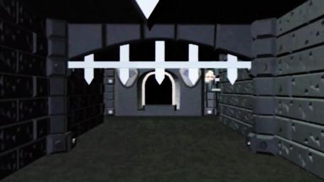 A corridor in the Black Tower of Goth, as seen in Series 7 of Knightmare (1993).