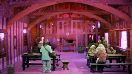 Knightmare's tavern, the Crazed Heifer, as seen in Series 7 of Knightmare (1993).