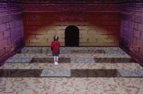 Knightmare Series 7 Team 3. Alex reaches a safe platform amid a series of moving blocks.