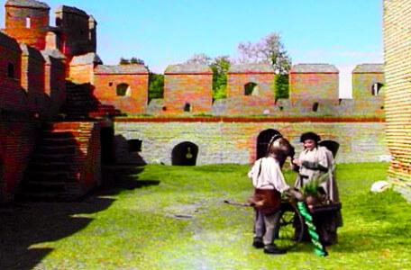 Knightmare Series 7 Team 7. Barry collects a piece of green staff from Rothberry's stall.