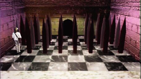 The Trial by Spikes, as seen in Series 7 of Knightmare (1993).