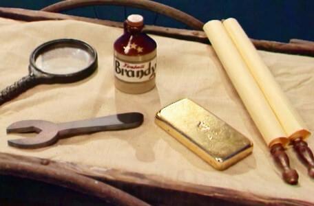 Knightmare Series 8 Team 5. The Level 2 clues include gold and a bottle of Fireball Brandy.