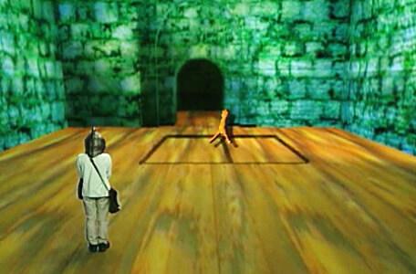 Knightmare Series 8 Team 7. Oliver uses a divining rod to reveal a hidden exit.