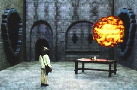 Knightmare Series 8 Team 7. A fireball passes across the clue room in Linghorm.