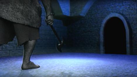 A troll in pursuit. From Series 8, Team 4 of Knightmare (1994)