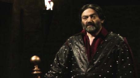 Treguard the Dungeon Master, played by Hugo Myatt. As seen in Series 8 of Knightmare (1994).